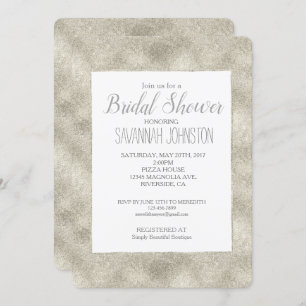 Invitación Ducha de novia Silver Glitz