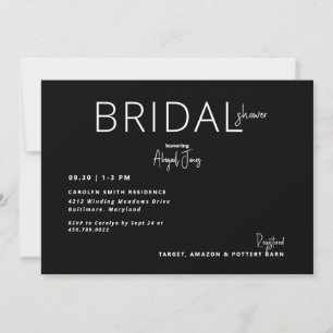 Invitación Ducha de novia simple y contemporánea