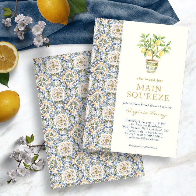 Invitación Ducha de novia sobre la congelación de la isla de  (Italian Main Squeeze Bridal Shower Invitation
)