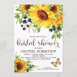 Invitación Ducha de novia Sunflower V3