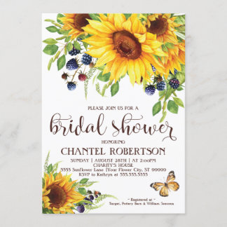Invitación Ducha de novia Sunflower V3