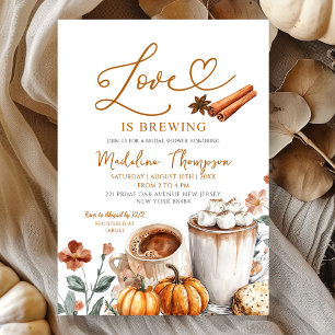 Invitación Ducha de Novia Tema Café de Calabaza El Amor está