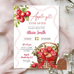 Invitación Ducha de Novia Tema Manzana Roja Gingham