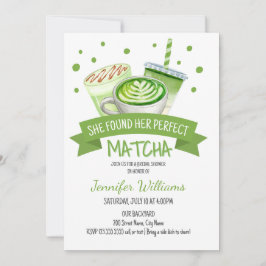 Invitación Ducha de novia temática de Matcha