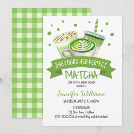 Invitación Ducha de novia temática de Matcha