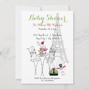 Invitación Ducha de novia temática de París