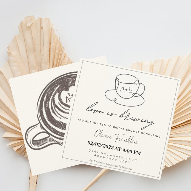 Invitación Ducha de novia temática del café (Subido por el creador)