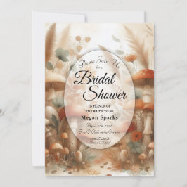 Invitación Ducha de Novia Terracota Toadstool Bosque Encantad
