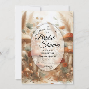 Invitación Ducha de Novia Terracota Toadstool Bosque Encantad