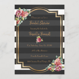 Invitación Ducha de novia, tira, blanco negro