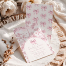 Ducha de novia Toile de Jouy Lazo rosa francés Par