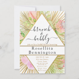Invitación Ducha de novia triangular floral de Boho geométric