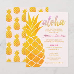 Invitación Ducha de novia tropical de Aloha