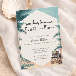 Invitación Ducha de novia tropical de Señorita a Señora