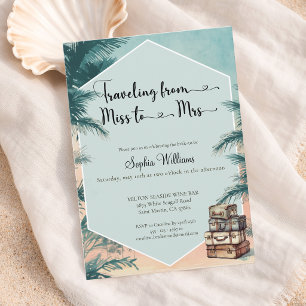 Invitación Ducha de novia tropical de Señorita a Señora