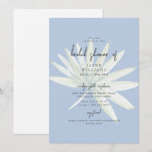 Invitación Ducha de Novia Tropical Frond Menta y Azul