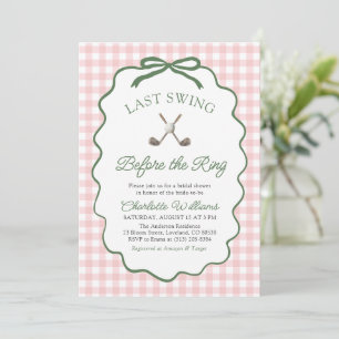 Invitación Ducha de Novia Último Swing de Golf Antes del Anil