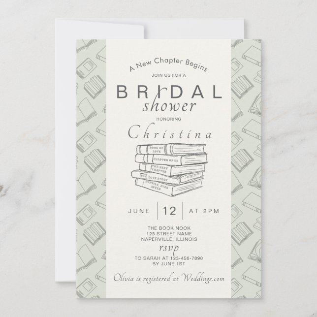Invitación Ducha de Novia: Un Nuevo Capítulo Comienza (Anverso)