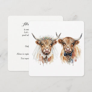 Invitación Ducha de Novia Vacas Altaslandesas en Acuarela