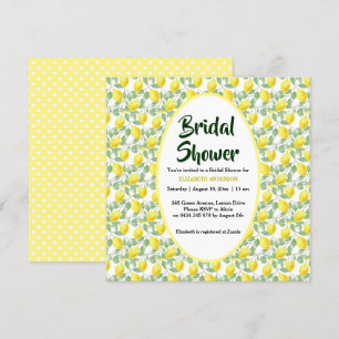 Invitación Ducha de novia verde amarilla del árbol de limón
