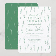 Ducha de Novia Verde con Flores Silvestres Dispers
