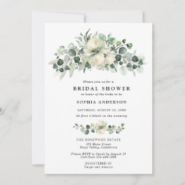 Invitación Ducha de Novia Verde Eucalipto
