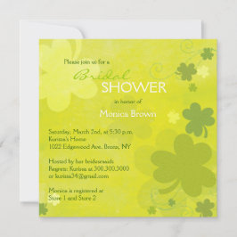 Invitación Ducha de novia verde irlandesa Shamrock