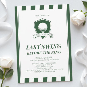 Invitación Ducha de Novia Verde Último Swing Antes del Anillo