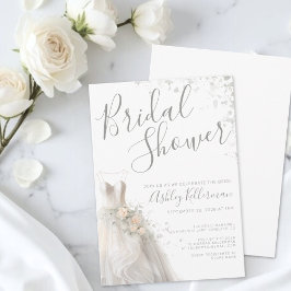 Invitación Ducha de Novia Vestido de Boda Elegante