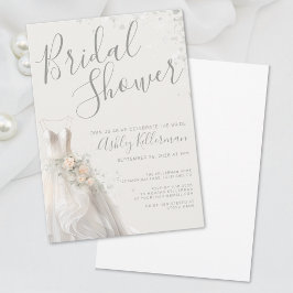 Invitación Ducha de Novia Vestido de Boda Elegante