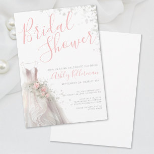 Invitación Ducha de Novia Vestido de Boda Elegante