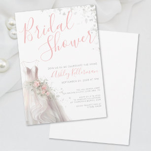 Invitación Ducha de Novia Vestido de Boda Elegante