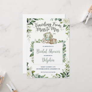 Invitación ducha de novia viajando de señorita a señora