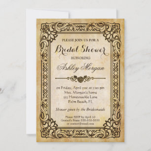 Invitación Ducha de novia victoriana - Marco antiguo vintage