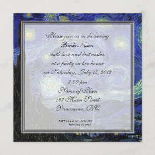 Invitación Ducha de novia, Vincent van Gogh, Noche estrellada