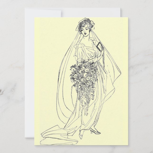 Invitación ducha de novia vintage (Anverso)