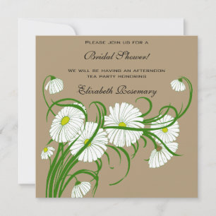 Invitación Ducha de Novia Vintage, Flores de Gerbera Daisy Bl
