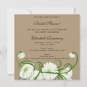 Invitación Ducha de Novia Vintage, Flores de Margarita Gerber