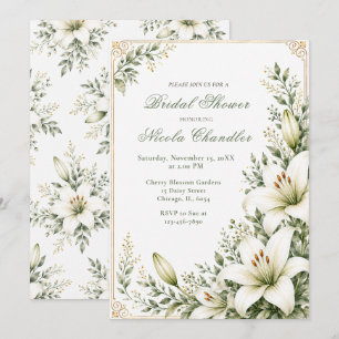 Invitación Ducha de Novia White Lily