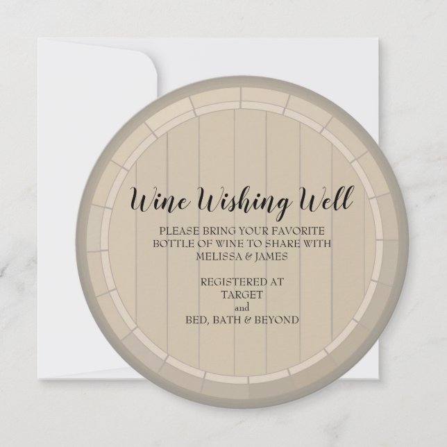 Invitación Ducha de novia Wine Wine Well Circle Card (Anverso)