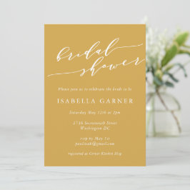 Invitación Ducha de Novias Amarilla minimalista