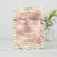 Ducha de Novias Animal de Cebra de Oro Rosa Blanca