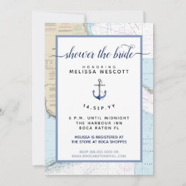 Invitación Ducha de novias auténtica nautica en el sur de Flo