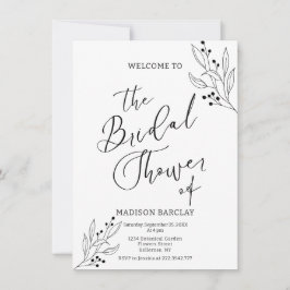 Invitación Ducha De Novias Blancas Y Negra Clásica