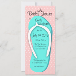 Invitación Ducha de novias Blue and Pink Flip Flop