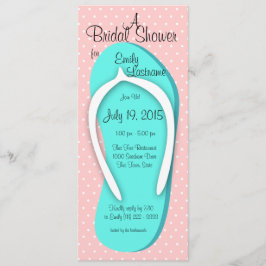 Invitación Ducha de novias Blue and Pink Flip Flop