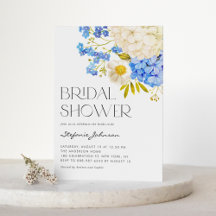 Ducha de novias Boho Blue and White Hydrangeas