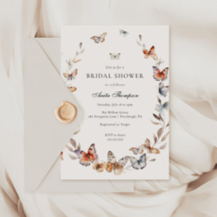 Invitación Ducha de novias Boho Butterfly
