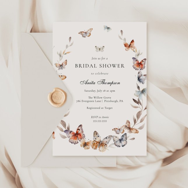 Invitación Ducha de novias Boho Butterfly (Subido por el creador)