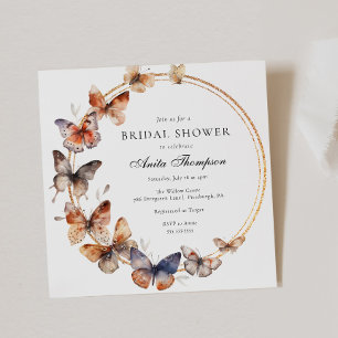 Invitación Ducha de novias Boho Butterfly